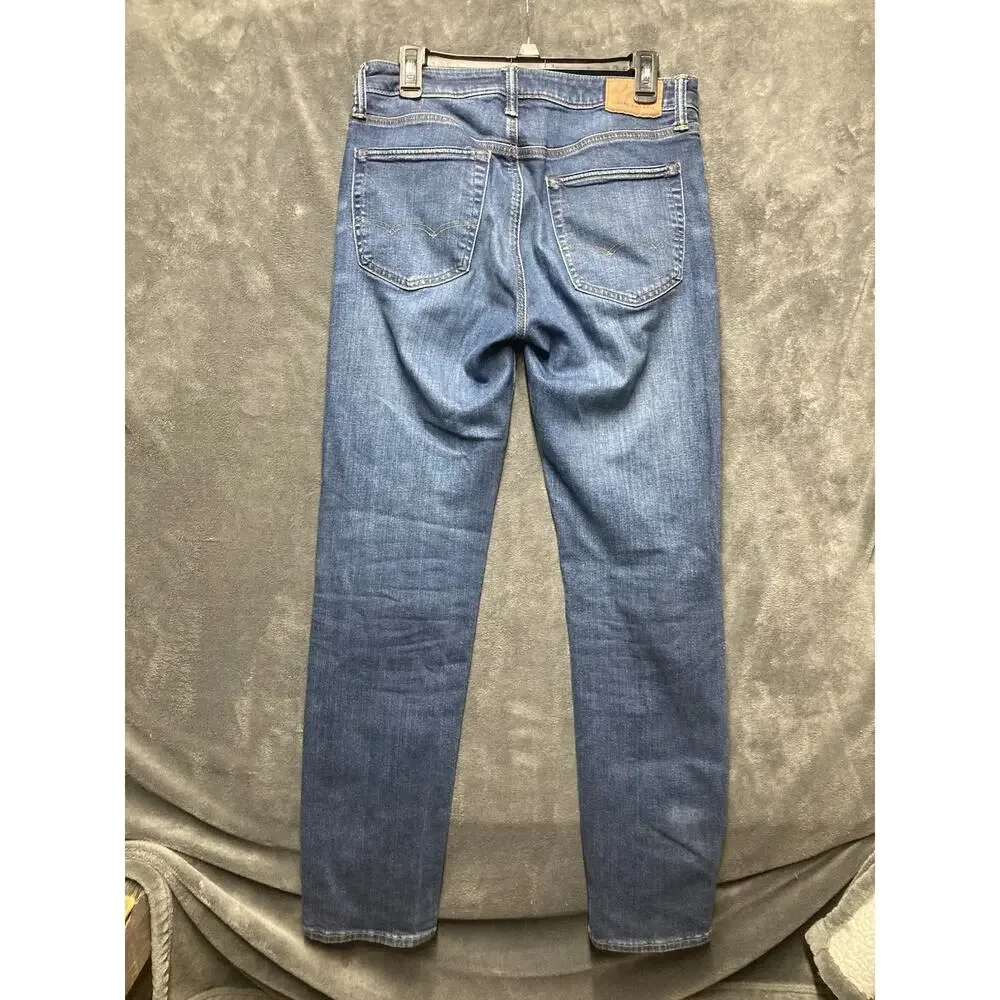 AE Airflex Slim Straight Jean Men 31x34 Distress Med Wash Americana Street Wear